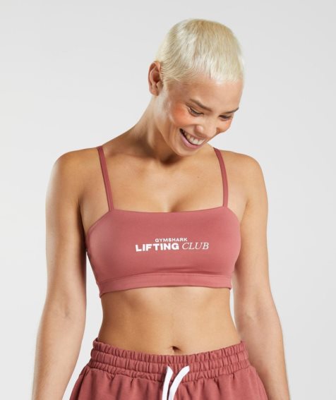 Gymshark Social Club Bandeau Női Sportmelltartó Rózsaszín | HU-Y-398