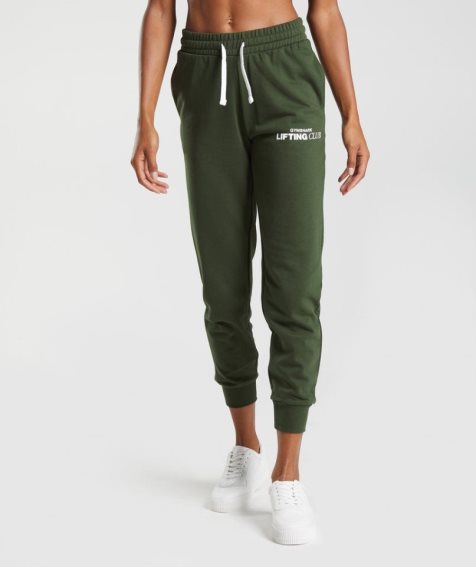 Gymshark Social Club Női Jogger Nadrág Olivazöld | HU-K-475