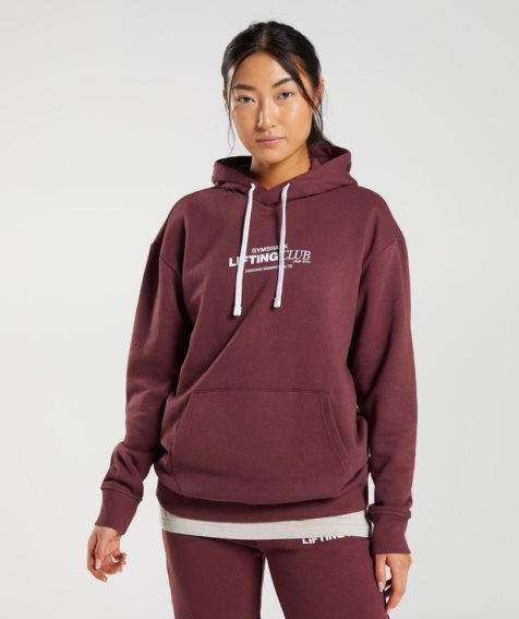 Gymshark Social Club Oversized Női Kapucnis Pulóver Barna | HU-Q-798