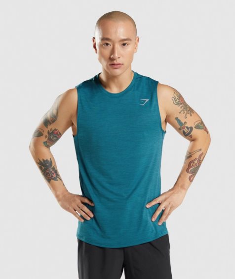 Gymshark Speed Férfi Ujjatlan Póló Türkiz | HU-U-940