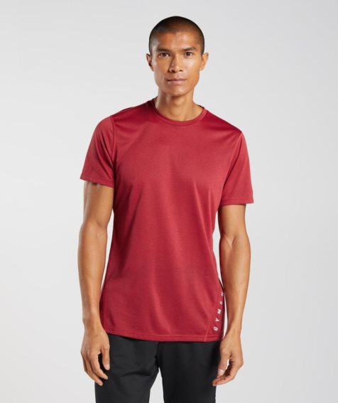 Gymshark Sport Férfi Póló Piros | HU-X-087