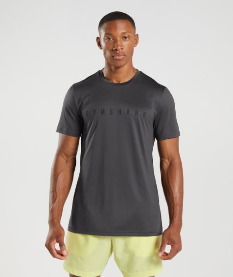 Gymshark Sport Stripe Férfi Póló Fekete | HU-B-264