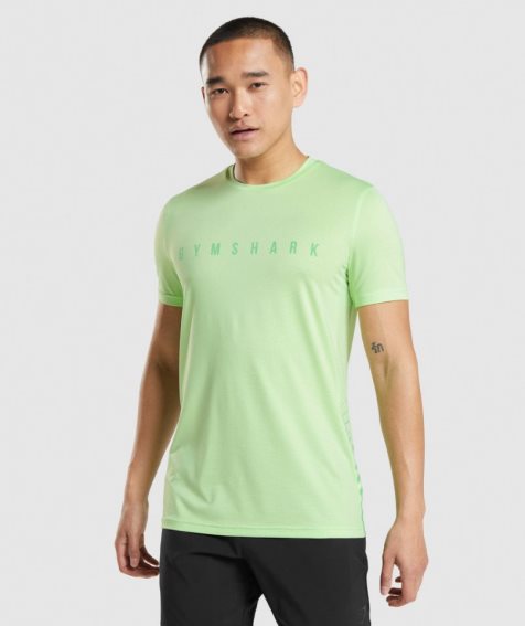 Gymshark Sport Stripe Férfi Póló Menta | HU-Y-029