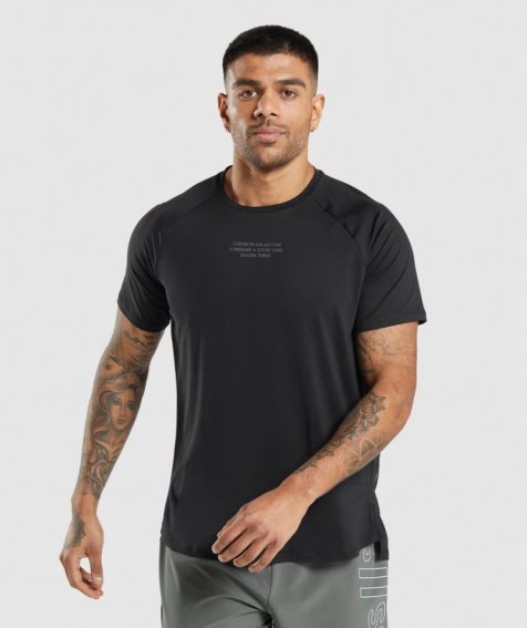 Gymshark Steve Cook Férfi Póló Fekete | HU-X-840