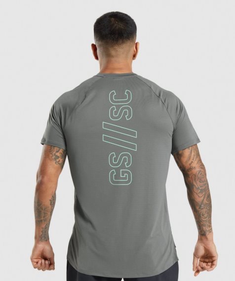 Gymshark Steve Cook Férfi Póló Szürke | HU-S-067