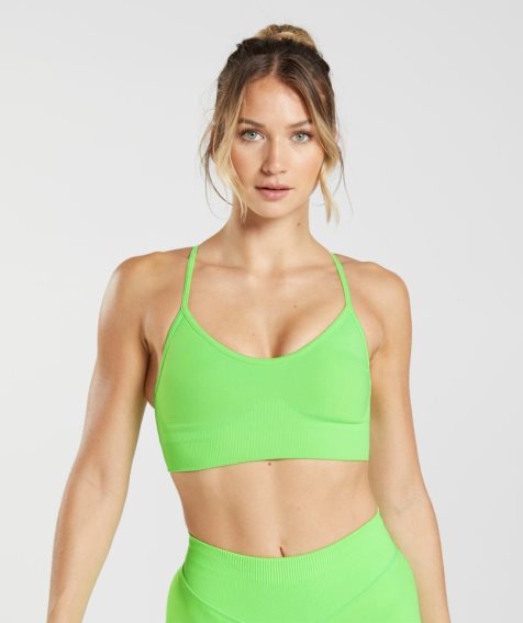 Gymshark Sweat Seamless Női Sportmelltartó Világos Zöld | HU-D-329