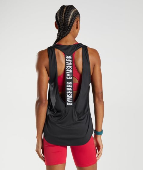 Gymshark Torna Brandmark Női Ujjatlan Póló Fekete | HU-B-137