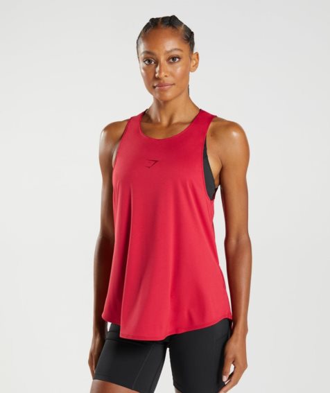 Gymshark Torna Brandmark Női Ujjatlan Póló Piros | HU-D-986