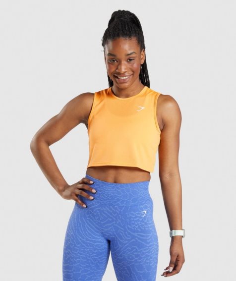 Gymshark Torna Crop Női Ujjatlan Póló Narancssárga | HU-M-085