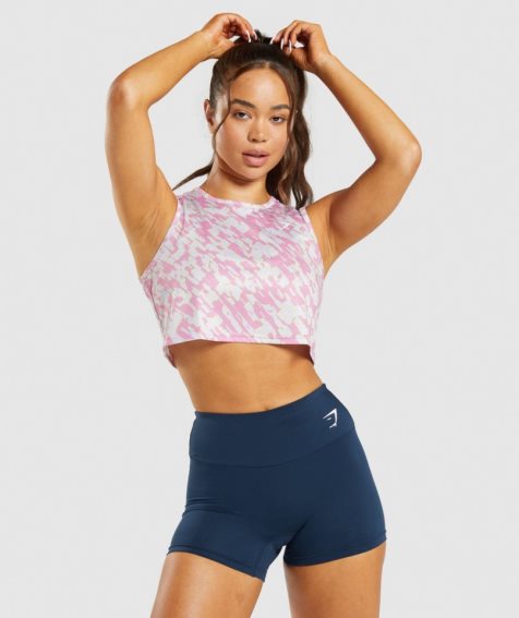 Gymshark Torna Crop Női Ujjatlan Póló Rózsaszín | HU-Z-046