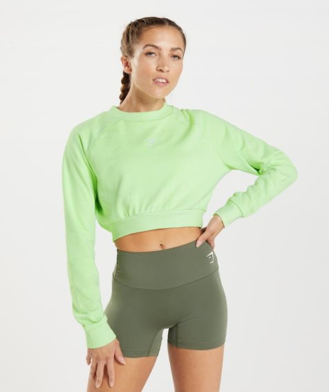 Gymshark Torna Cropped Női Pulóverek Zöld | HU-S-843