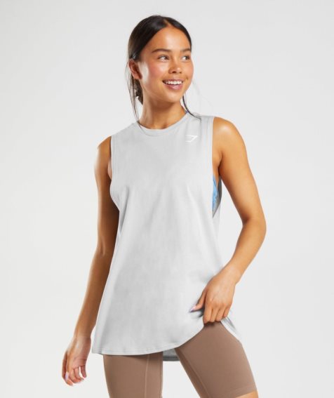 Gymshark Torna Drop Arm Női Ujjatlan Póló Világos Szürke | HU-L-428