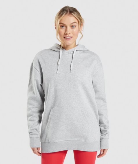 Gymshark Torna Oversized Női Kapucnis Pulóver Világos Szürke | HU-K-132