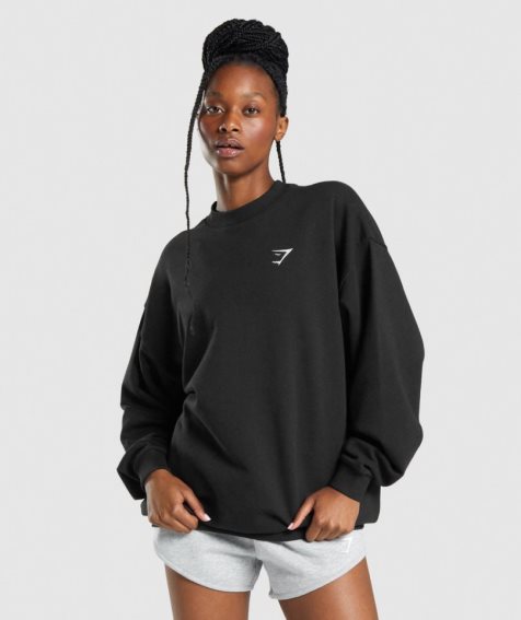 Gymshark Torna Oversized Női Pulóverek Fekete | HU-C-902