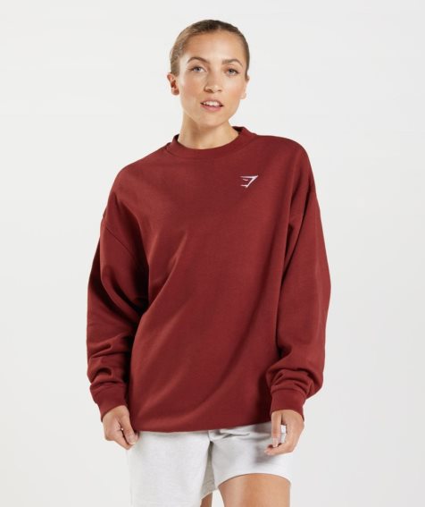 Gymshark Torna Oversized Női Pulóverek Piros | HU-D-563