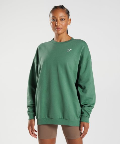 Gymshark Torna Oversized Női Pulóverek Zöld | HU-D-634