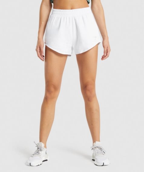 Gymshark Torna Sweat Női Rövidnadrág Fehér | HU-O-405