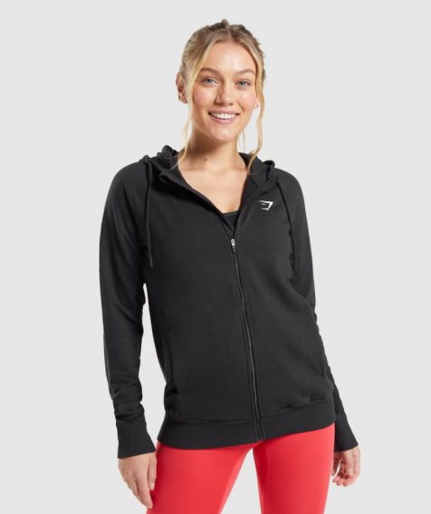 Gymshark Torna Zip Női Pulóverek Fekete | HU-J-735