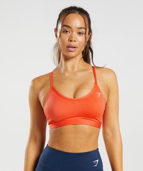 Gymshark V Neck Női Sportmelltartó Narancssárga | HU-Z-572
