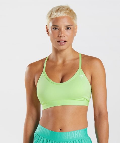 Gymshark V Neck Női Sportmelltartó Zöld | HU-Q-720