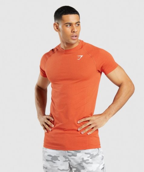 Gymshark Vital Light Seamless Férfi Póló Narancssárga | HU-C-685