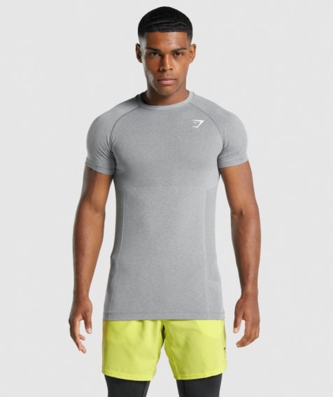 Gymshark Vital Light Seamless Férfi Póló Szürke | HU-I-035