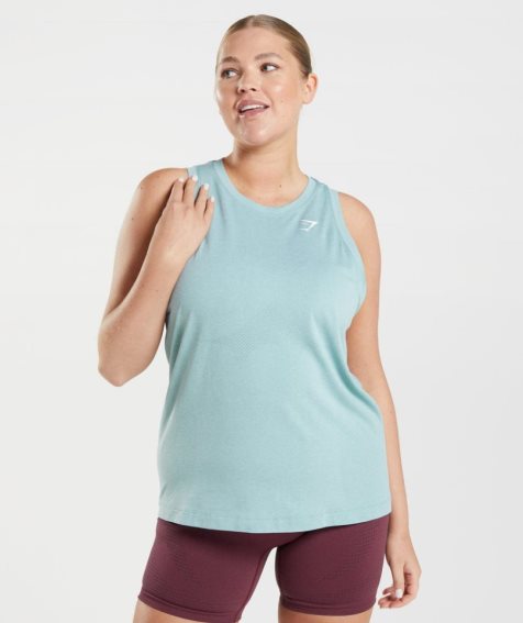 Gymshark Vital Seamless 2.0 Light Női Ujjatlan Póló Kék | HU-V-692