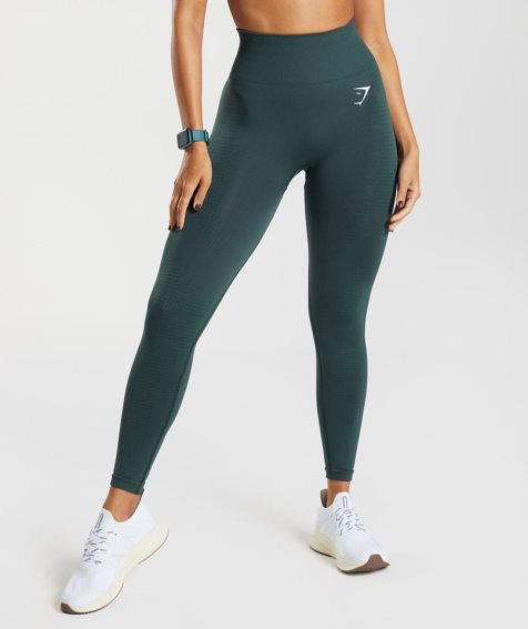 Gymshark Vital Seamless 2.0 Női Leggings Sötétzöld | HU-B-548
