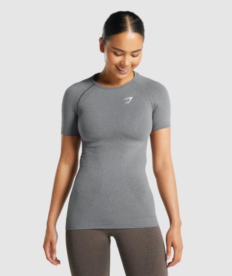 Gymshark Vital Seamless 2.0 Női Póló Szürke | HU-G-382