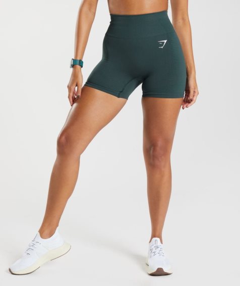 Gymshark Vital Seamless 2.0 Női Rövidnadrág Sötétzöld | HU-B-310