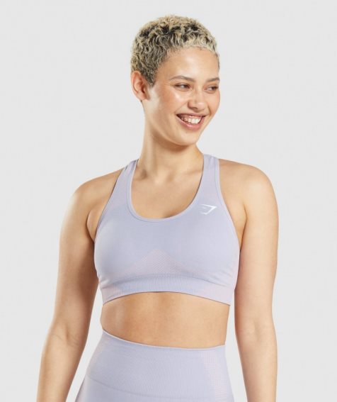 Gymshark Vital Seamless 2.0 Női Sportmelltartó Világos Kék | HU-J-893