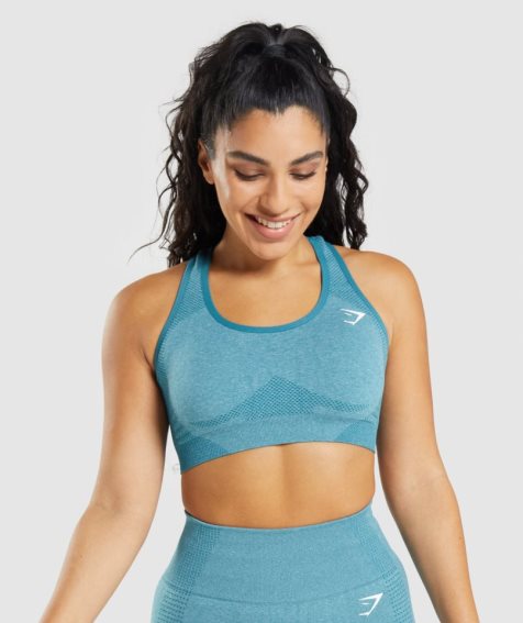 Gymshark Vital Seamless 2.0 Női Sportmelltartó Türkiz | HU-V-563