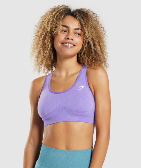 Gymshark Vital Seamless 2.0 Női Sportmelltartó Világos Lila | HU-Z-190