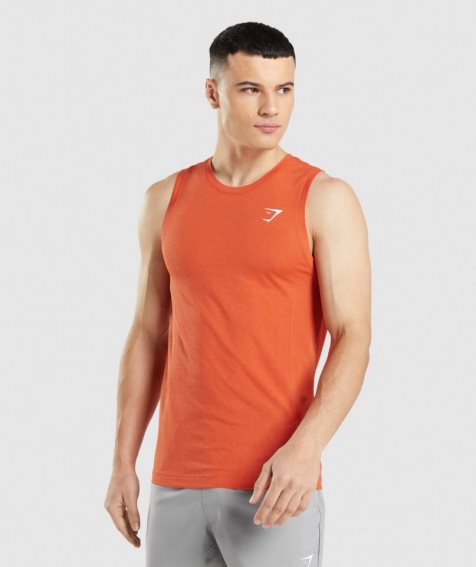 Gymshark Vital Seamless Light Férfi Ujjatlan Póló Narancssárga | HU-R-031