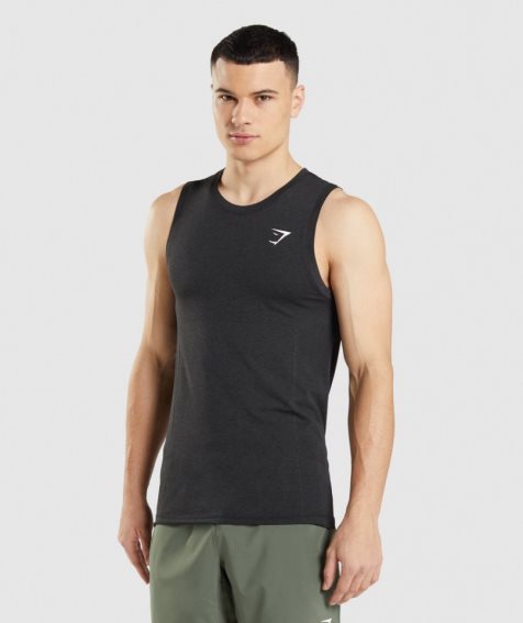 Gymshark Vital Seamless Light Férfi Ujjatlan Póló Fekete | HU-T-614