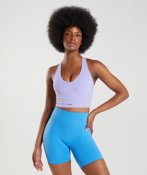Gymshark Whitney Crop Női Ujjatlan Póló Lila | HU-H-025