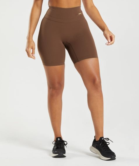 Gymshark Whitney Cycling Női Rövidnadrág Sötétbarna | HU-G-415