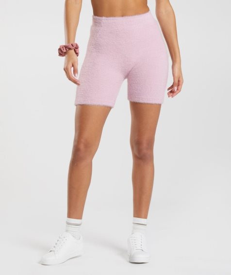 Gymshark Whitney Eyelash Knit Női Rövidnadrág Rózsaszín | HU-G-835