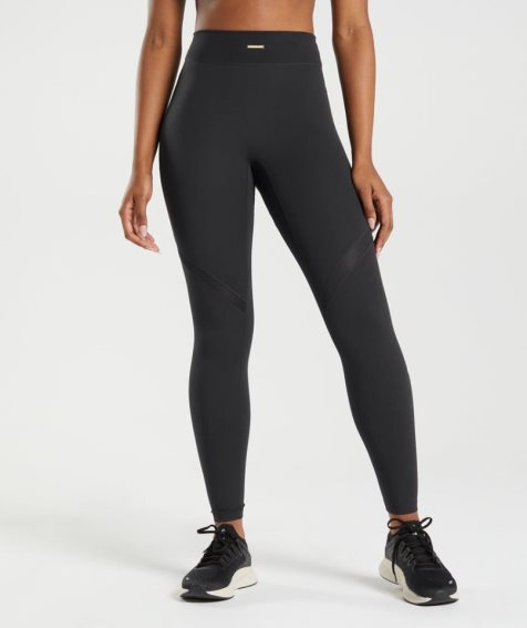 Gymshark Whitney Mesh Női Leggings Fekete | HU-O-589