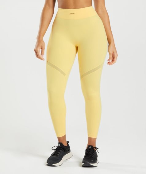 Gymshark Whitney Mesh Női Leggings Sárga | HU-K-349