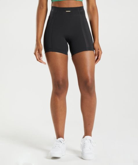 Gymshark Whitney Mesh Női Rövidnadrág Fekete | HU-B-457