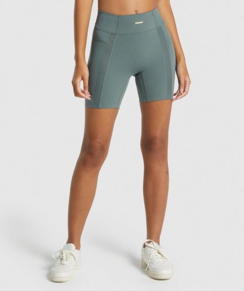 Gymshark Whitney Mesh Női Rövidnadrág Zöld | HU-U-591