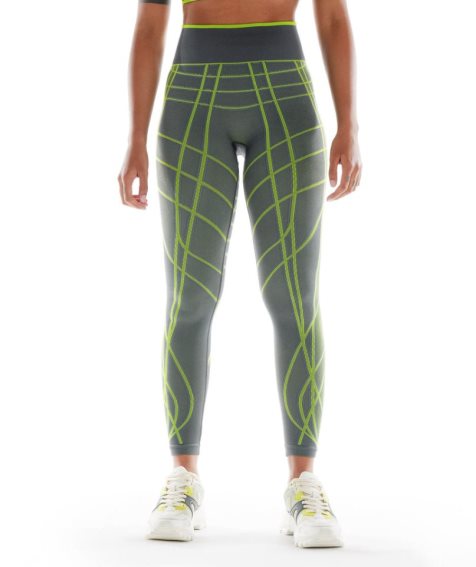 Gymshark Wtflex Linear Seamless Női Leggings Zöld | HU-T-258