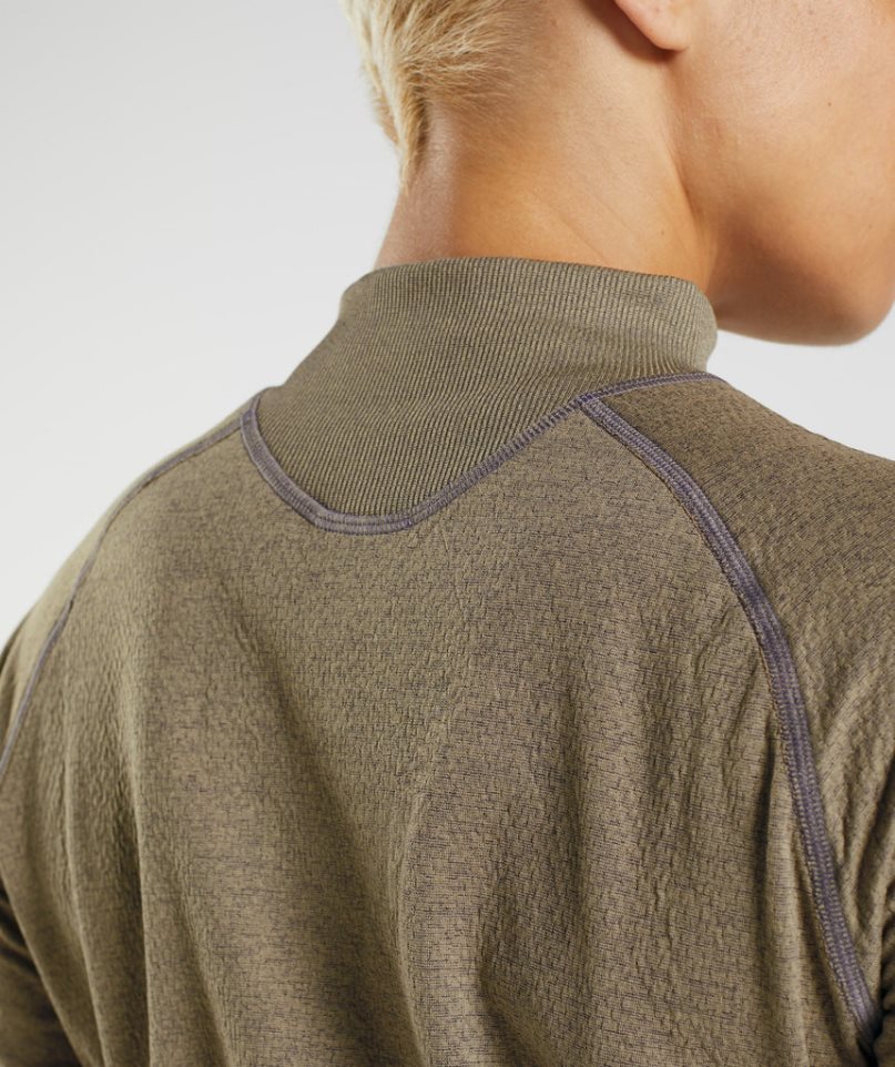 Gymshark 315 Long Sleeve Warmup Top Női Pulóverek Barna | HU-I-382