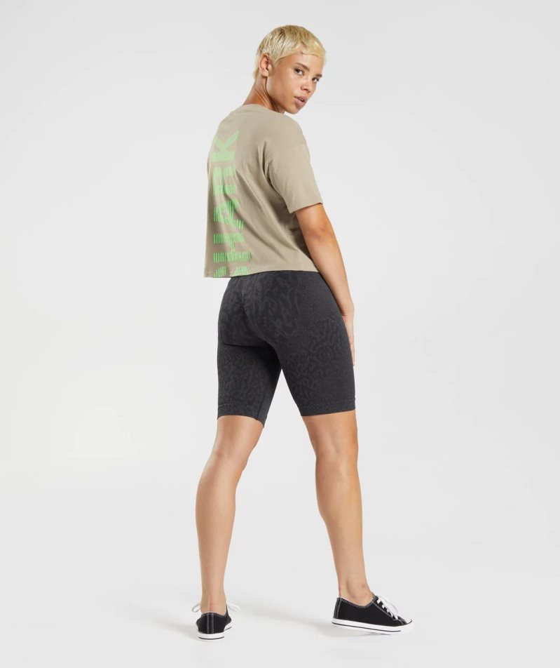 Gymshark 315 Midi Női Póló Khaki | HU-T-598