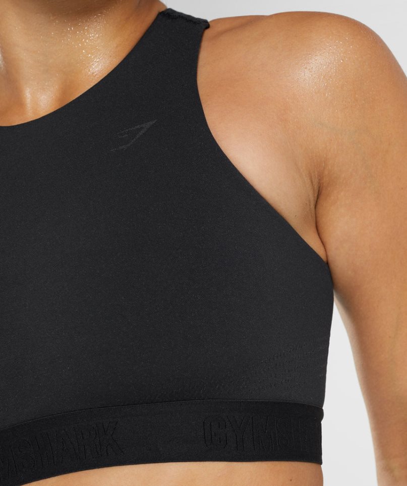 Gymshark 315 Performance High Neck Női Sportmelltartó Fekete | HU-D-721
