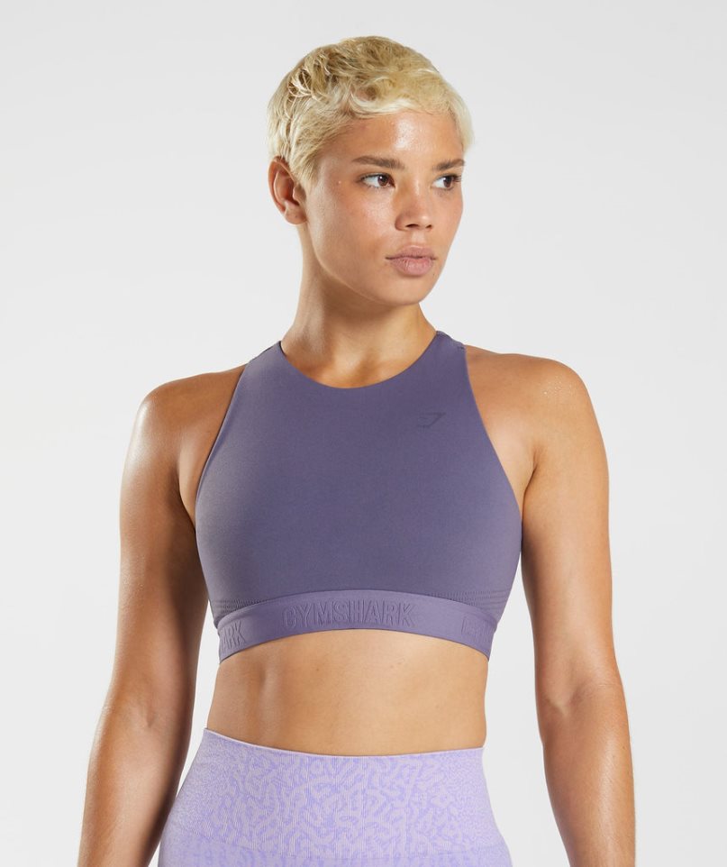 Gymshark 315 Performance High Neck Női Sportmelltartó Lila | HU-L-084