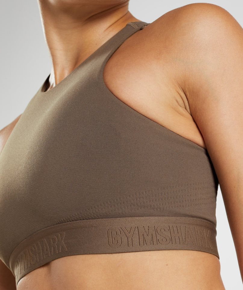 Gymshark 315 Performance High Neck Női Sportmelltartó Sötétbarna | HU-M-061