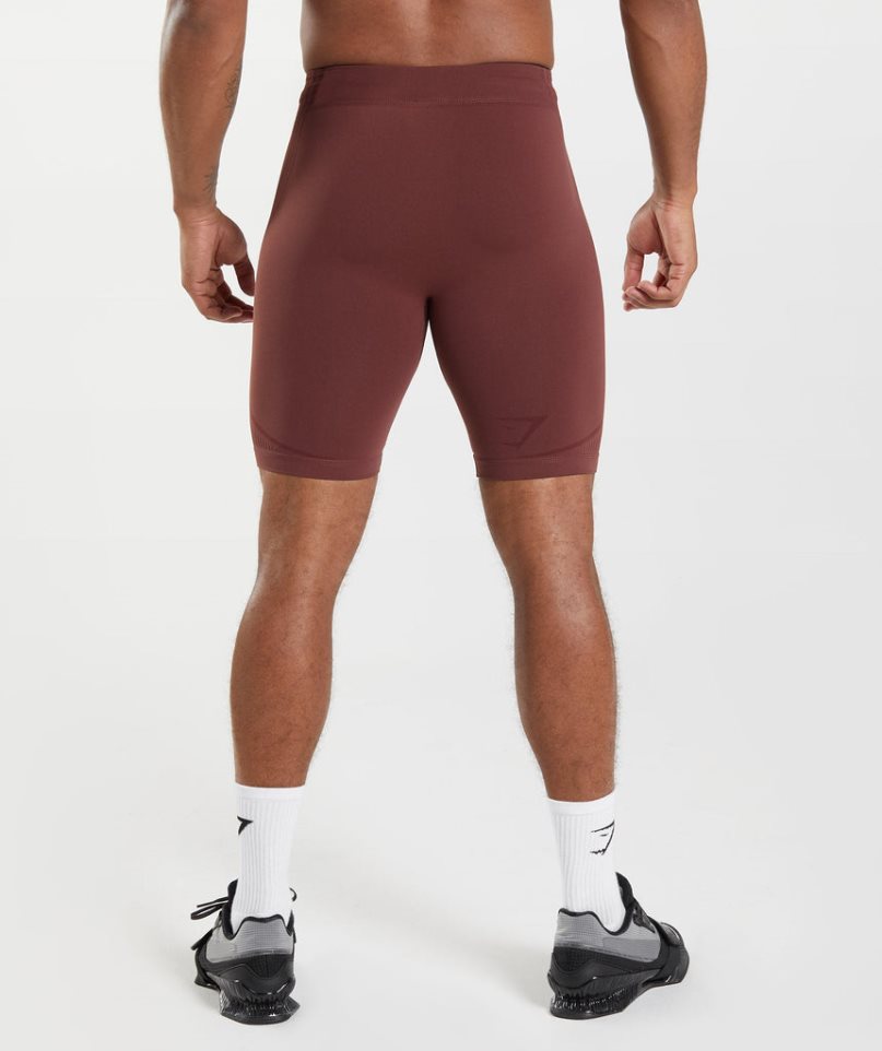 Gymshark 315 Seamless 1/2 Férfi Rövidnadrág Bordó | HU-G-971