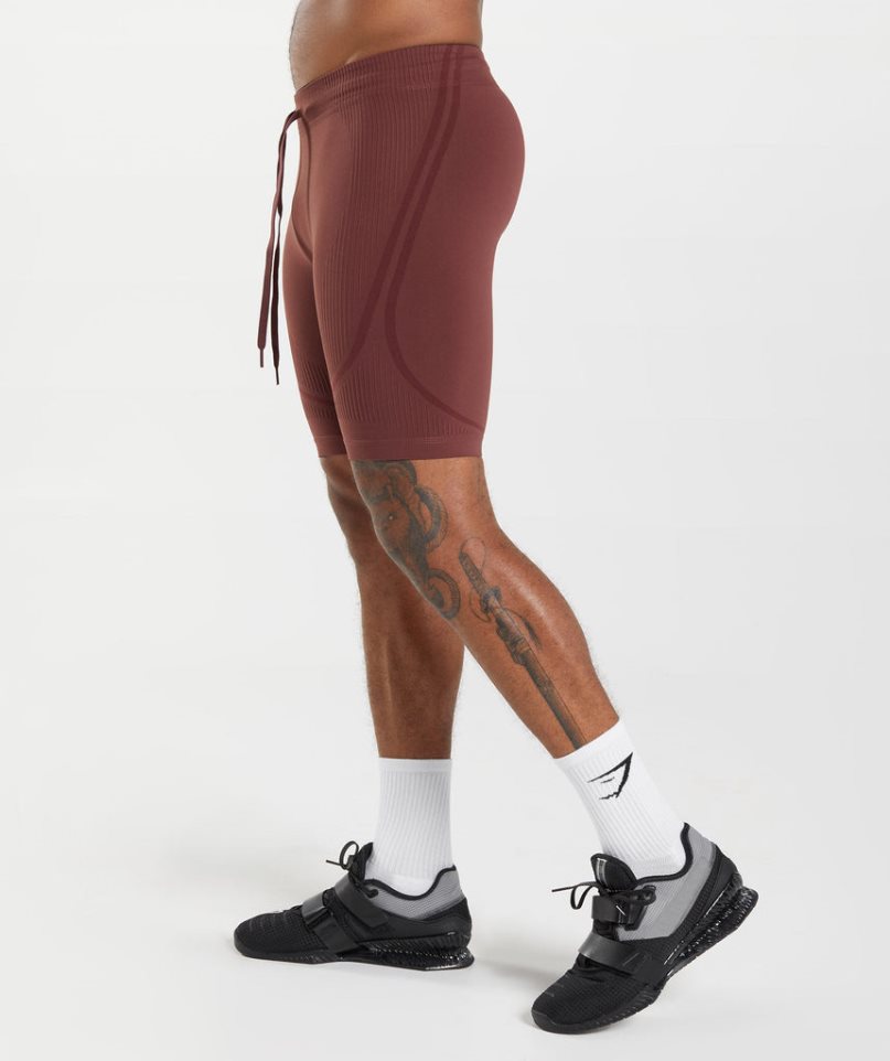 Gymshark 315 Seamless 1/2 Férfi Rövidnadrág Bordó | HU-G-971